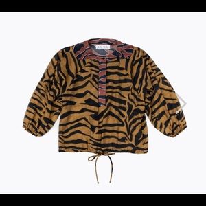 BURU Drawstring Henley Blouse